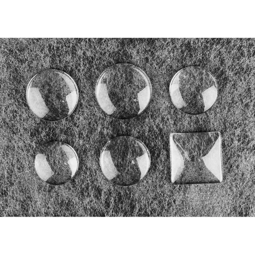 Cabochons, Mix 2, versch. Designs & Größen, klar, 6 Stück