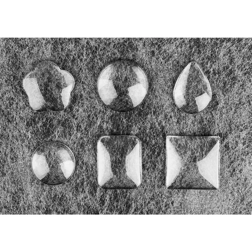 Cabochons, Mix 1, versch. Designs & Größen, klar, 6 Stück