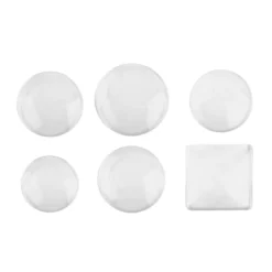 Cabochons, Mix 4, versch. Designs & Größen, klar, 6 Stück
