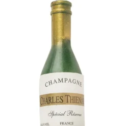 Champagnerflasche, mit Holzstab, Flasche: 9,5cm, 20,5cm (inkl. Holzstab)
