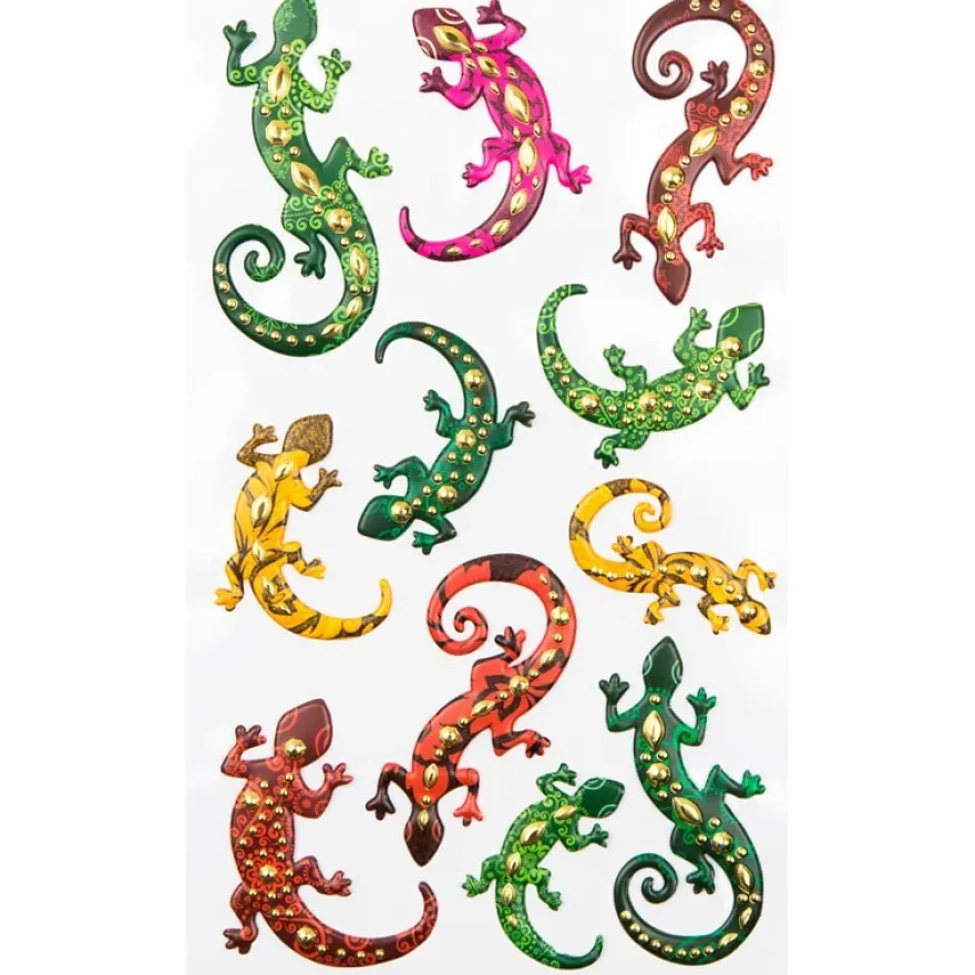 Chaton-Relief-Sticker, Geckos 2, 12,5 x 20,5 cm