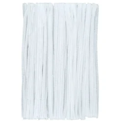 Chenille-Drähte, weiß, 30cm lang, Ø 6mm, 100 Stück