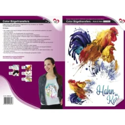 Color Bügeltransfer, DIN A4, Huhn & Hahn