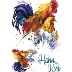 Color Bügeltransfer, DIN A4, Huhn & Hahn