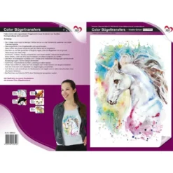 Color Bügeltransfer, DIN A4, Künstler-Einhorn