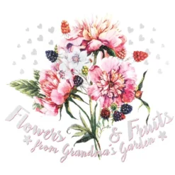 Color Bügeltransfer, Glitzer, DIN A4, Blumen & Früchte