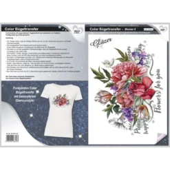Color Bügeltransfer, Glitzer, DIN A4, Blumen 9