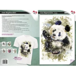 Color Bügeltransfers, 23,5cm x 34cm, filigran ohne Hintergund, Panda