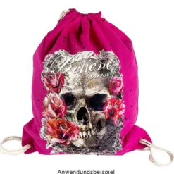 Color Bügeltransfers, 23,5cm x 34cm, filigran ohne Hintergund, Skull 'n' Roses