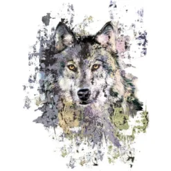 Color Bügeltransfers, 23,5cm x 34cm, filigran ohne Hintergund, Wolf