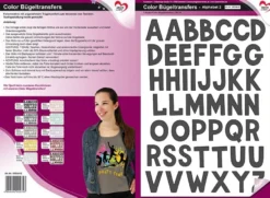 Color Bügeltransfers, DIN A4, Alphabet 2, anthrazit