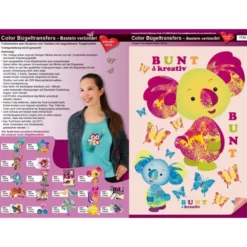 Color Bügeltransfers, DIN A4, Bastelspruch, Koalabären