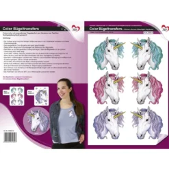 Color Bügeltransfers, DIN A4, Einhorn: Sunset, Moonlight, Daydream