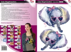 Color Bügeltransfers, DIN A4, Fashion Elefant