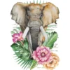 Color Bügeltransfers, DIN A4, filigran ohne Hintergund, Tropical Elefant