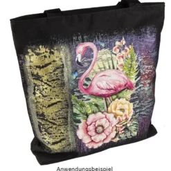 Color Bügeltransfers, DIN A4, filigran ohne Hintergund, Tropical Flamingo