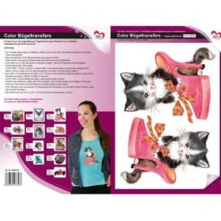 Color Bügeltransfers, DIN A4, Katze mit Schuh