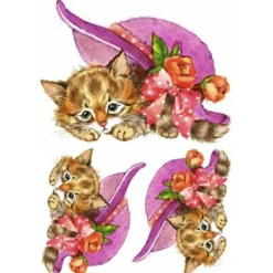 Color Bügeltransfers, DIN A4, Katze mit Hut
