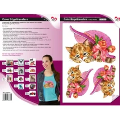 Color Bügeltransfers, DIN A4, Katze mit Hut