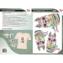 Color Bügeltransfers, DIN A4, Lama Hello Sunshine