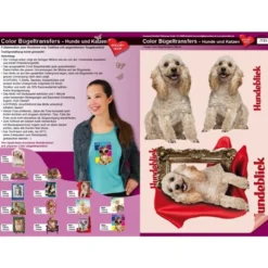 Color Bügeltransfers, DIN A4, Pudel, Hundeblick