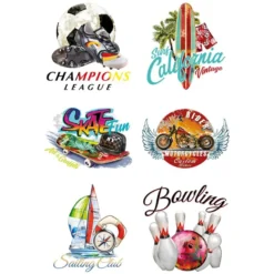 Color Bügeltransfers, DIN A4, Sport & Hobby Mix 2