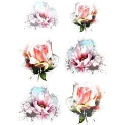 Color Bügeltransfers, Glitzer, DIN A4, Rosen 3