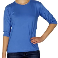 Creative Shirt, 3/4-Ärmel, royalblau, Größe 36/38