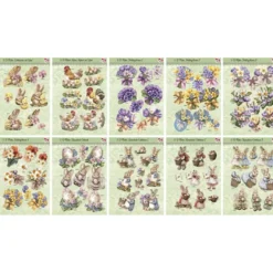 3-D Bastelbuch, Frühling- & Osterzeit, DIN A4, 250g/m², 20 Stanzbogen mit 60 3-D Motiven