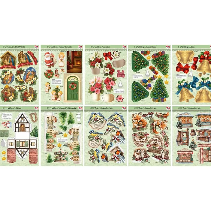 3-D Bastelbuch, Wundervoller Winter, 20 Stanzbogen DIN A4