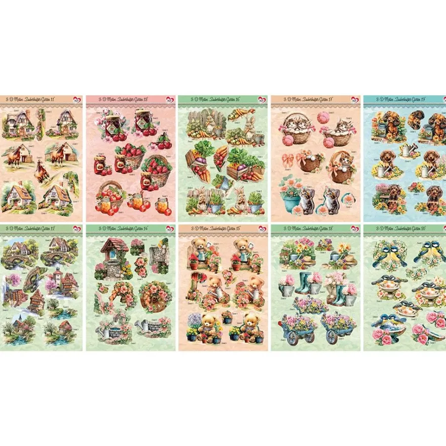 3-D Bastelbuch, Zauberhafter Garten, 20 Stanzbogen, DIN A4