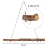 Deko-Ast, mit 5 Haken in Hellgold, 50cm lang, Ø 2 bis 3,5cm, mit Seil zum Aufhängen