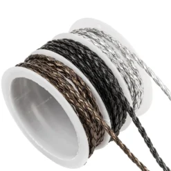Dekoband, geflochten, metallic, Ø 3mm, versch. Designs & Farben, 3 Rollen
