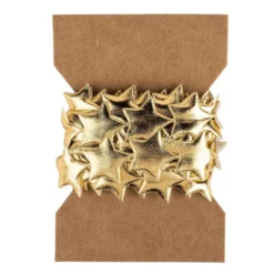 Deko-Band Sterne, hellgold-metallic, Stern: Ø 2 cm, Länge: 3 m