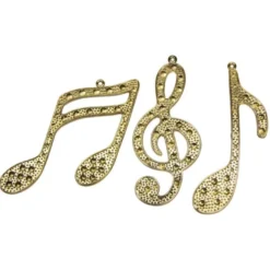 Deko-Baumschmuck, Noten, 12 cm, gold
