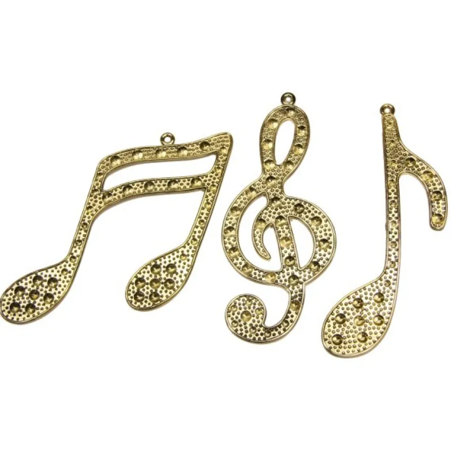 Deko-Baumschmuck, Noten, 12 cm, gold
