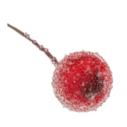 Deko-Beeren, gefrostet, je 2 Beeren am Draht, Beeren Ø 1,2cm, 20 Drähte 15cm lang, 40 Stück