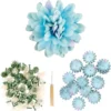 Deko-Blüte Dahlie, zum Selbstgestalten, hellblau, 551-teilig, 50 Stück