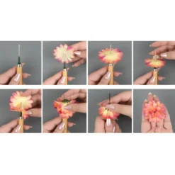 Deko-Blüte Dahlie, zum Selbstgestalten, hellblau, 551-teilig, 50 Stück