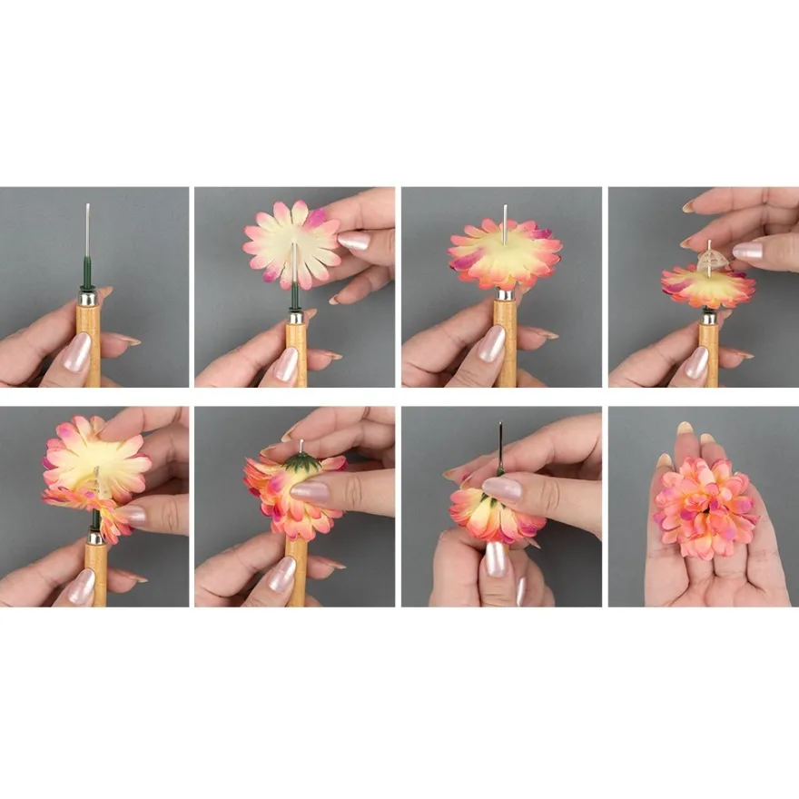 Deko-Blüte Dahlie, zum Selbstgestalten, hellblau, 551-teilig, 50 Stück