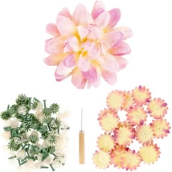 Deko-Blüte Dahlie, zum Selbstgestalten, rosa, 551-teilig, 50 Stück