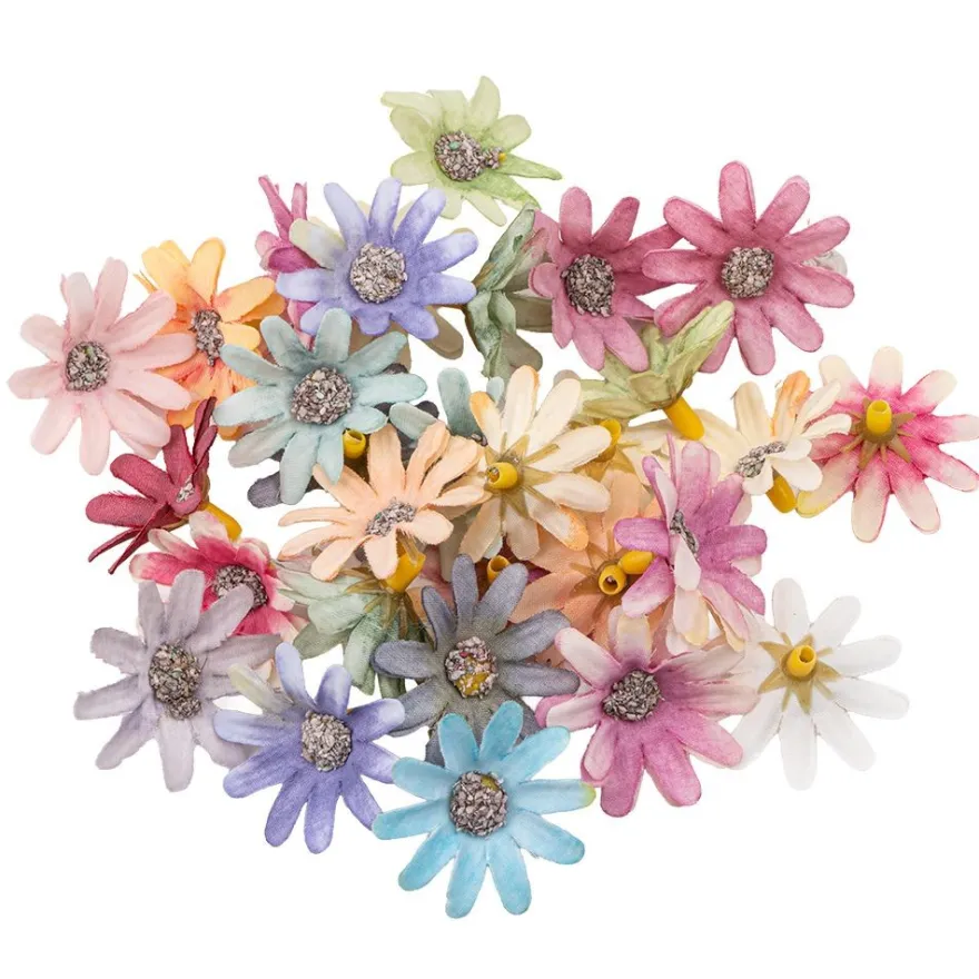 Deko-Blüten, Farbmix 8, Ø 3,3cm, verschiedene Farben, 30 Stück