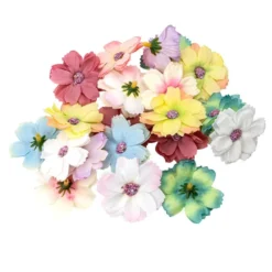 Deko-Blüten, Farbmix 11, Ø 5cm, verschiedene Farben, 22 Stück
