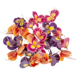 Deko-Blüten, Farbmix 4, 5cm x 6cm, 5,8cm lang, verschiedene Farben, 25 Stück