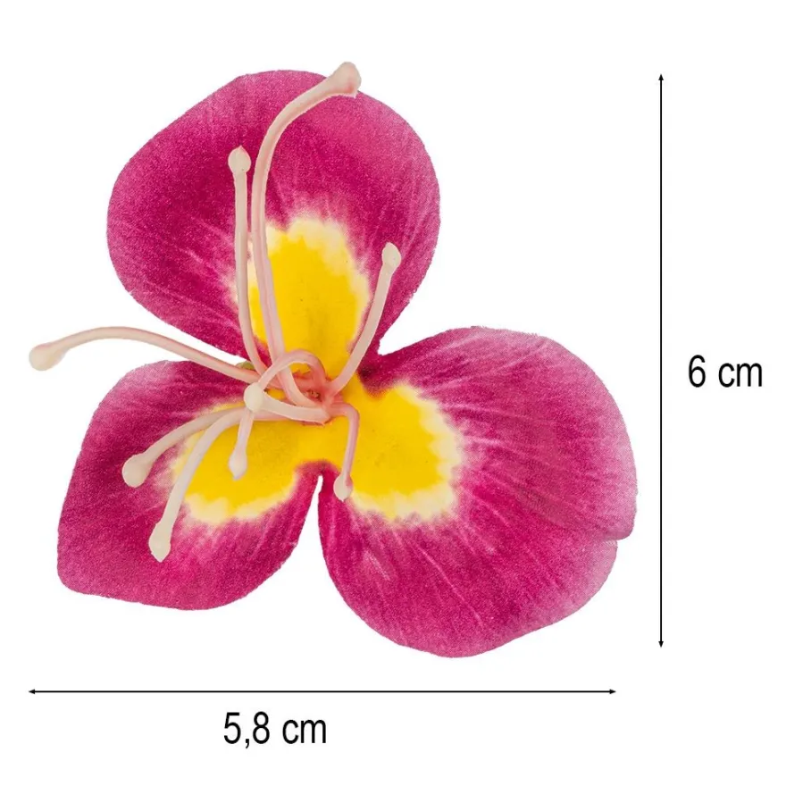 Deko-Blüten, Farbmix 4, 5cm x 6cm, 5,8cm lang, verschiedene Farben, 25 Stück
