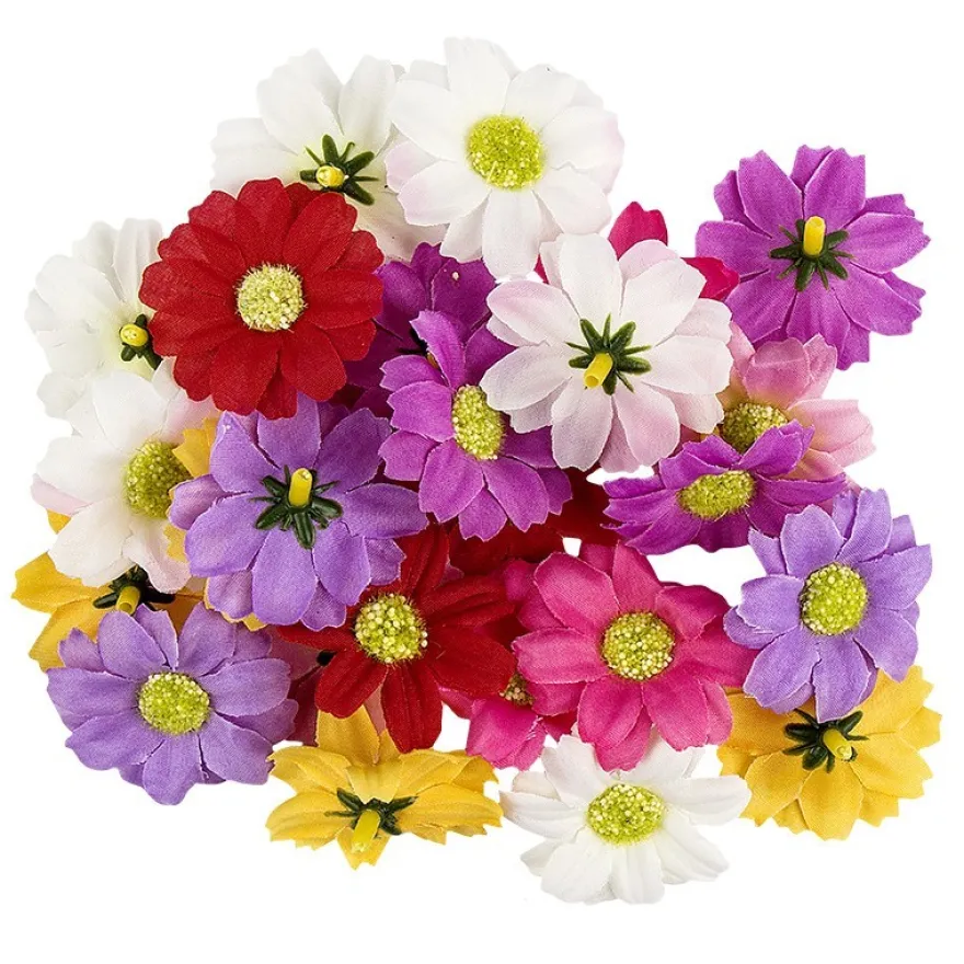 Deko-Blüten, Margerite 2, Ø 4cm, verschiedene Farben, 27 Stück