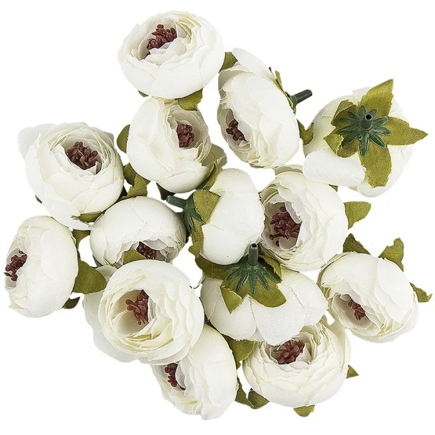 Deko-Blüten "Ranunkel 3", Ø 4cm, weiß, 14 Stück