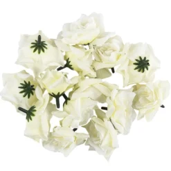Deko-Blüten "Rose 3", Ø 5cm, weiß, 14 Stück