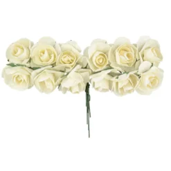 Deko-Blüten, Rosen 2, Ø 2cm, creme, 144 Stück