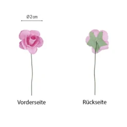 Deko-Blüten, Rosen 2, Ø 2cm, rosa, 144 Stück